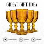 Amber Vintage Wine Glasses, Set of 6