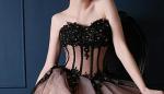Elegant Black Tulle Lace Ball Gown Dress