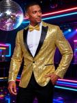 Gold Yellow Sequins Men’s Blazer for Parties