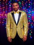 Gold Yellow Sequins Men’s Blazer for Parties