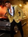 Gold Yellow Sequins Men’s Blazer for Parties