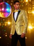 Gold Yellow Sequins Men’s Blazer for Parties