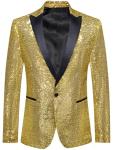 Gold Yellow Sequins Men’s Blazer for Parties