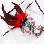 Elegant Masquerade Mask with Feathers and Rhinestones