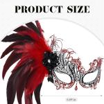 Elegant Masquerade Mask with Feathers and Rhinestones