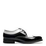 Stylish Black and White Wingtip Oxford Shoes