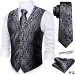 Paisley Silk Vest and Tie Set for Men