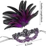 Purple and Black Lace Masquerade Mask and Gloves
