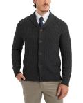 Men's Charcoal Wool Blend Shawl Collar Cardigan