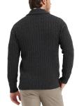 Men's Charcoal Wool Blend Shawl Collar Cardigan