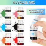 Colorful Glass Dip Pen Ink Set with Holders