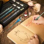 Colorful Glass Dip Pen Ink Set with Holders