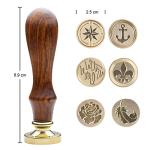 Brass Wax Seal Stamp Kit with 6 Unique Designs