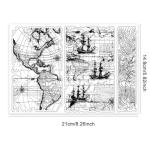 Vintage Global Map Clear Silicone Stamp Set