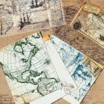 Vintage Global Map Clear Silicone Stamp Set