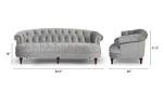 Victorian Tufted Chesterfield Sofa in Opal Grey