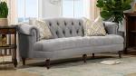 Victorian Tufted Chesterfield Sofa in Opal Grey