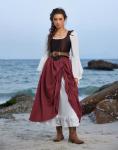Dark Red High-Waisted Maxi Skirt for Women