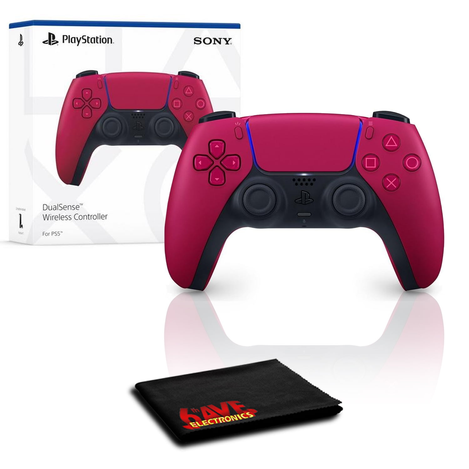 Cosmic Red DualSense Controller with Cleaning Cloth