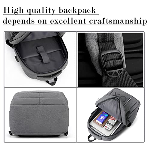 PS5 Gaming Backpack with USB Port, Grey, Large