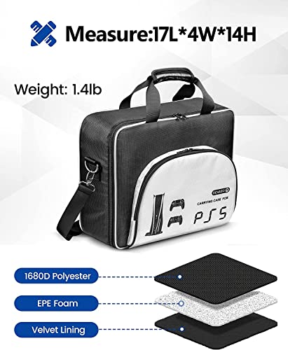 PS5 Travel Bag with Shoulder Strap - Black/White