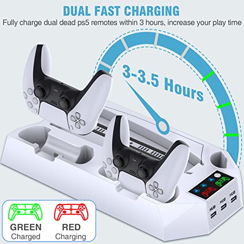 PS5 Stand with Dual Controller Charging and Cooling