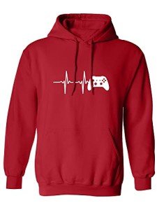 Heartbeat of a Gamer Hooded Sweatshirt - Red