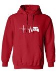 Heartbeat of a Gamer Hooded Sweatshirt - Red