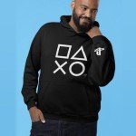 PlayStation Icon Hoodie for Gamers - Black