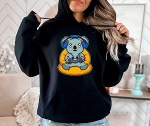 Koala Gamer Girl Hoodie - Comfy Gaming Sweatshirt
