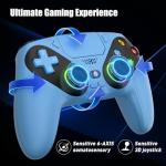 Dinosoo RGB Wireless Controller for PS5 - Blue