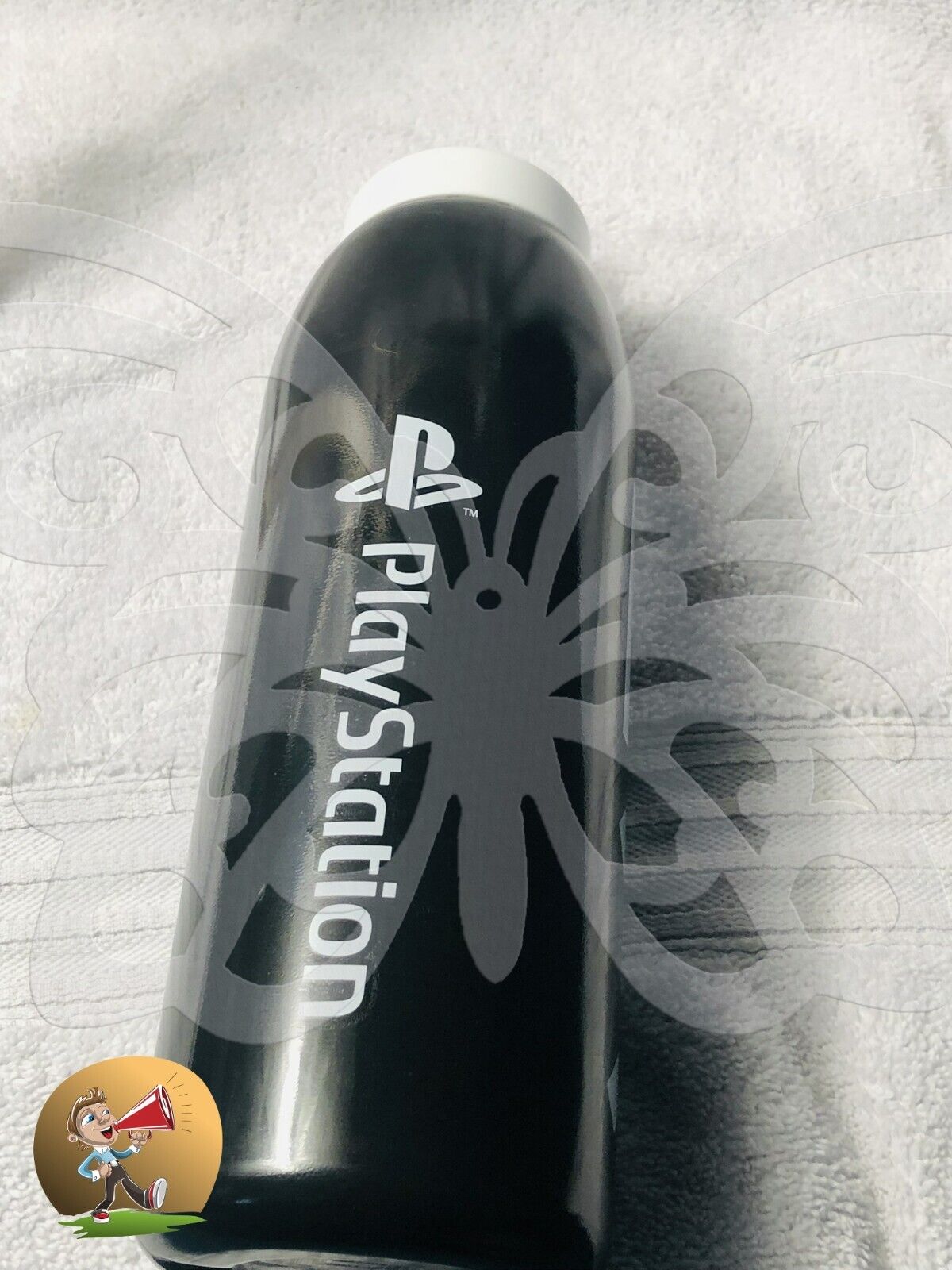 Black Insulated Playstation Sports Water Bottle