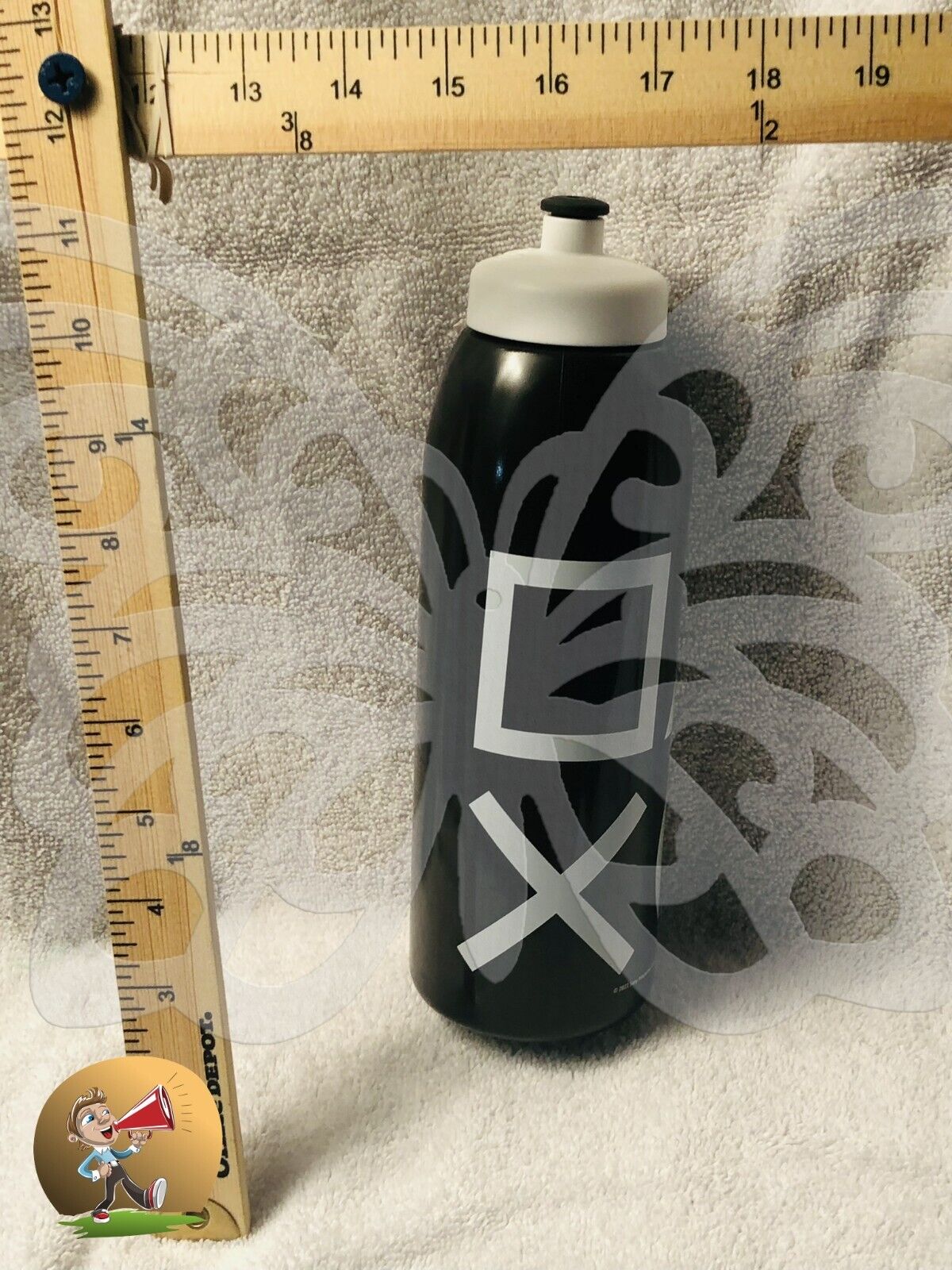 Black Insulated Playstation Sports Water Bottle