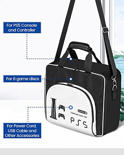 PS5 Travel Bag with Shoulder Strap - Black/White