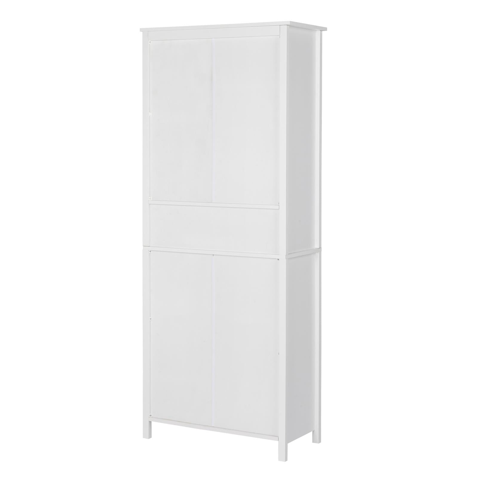 Adjustable Bookcase with Double Doors - White Finish