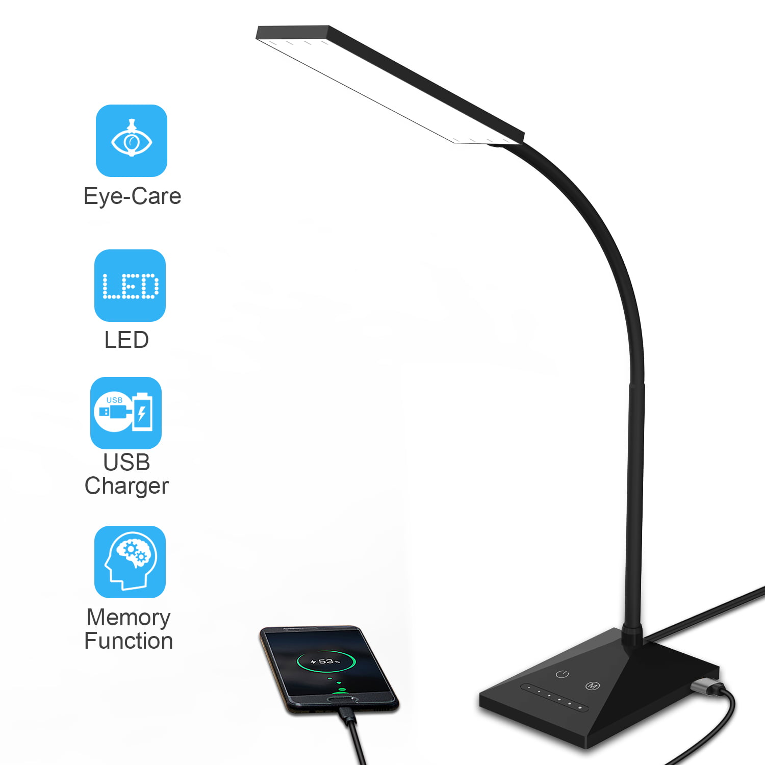KOOTION LED Desk Lamp with USB Charging
