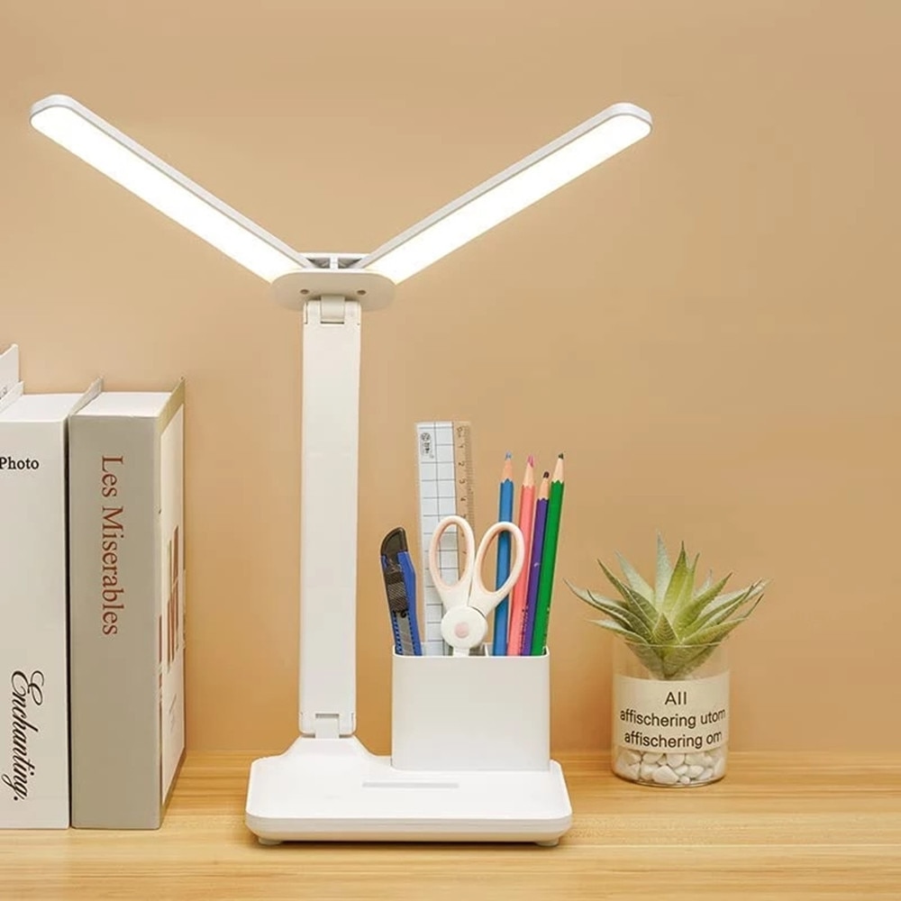 Dimmable LED Desk Lamp with Calendar & Temperature