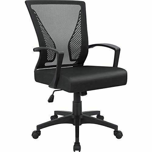 Mid-Back Swivel Desk Chair with Lumbar Support