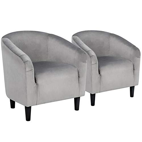 Velvet Tufted Living Room Chairs, Set of 2