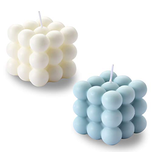 Scented Cube Soy Wax Candle Set with Bubble Design