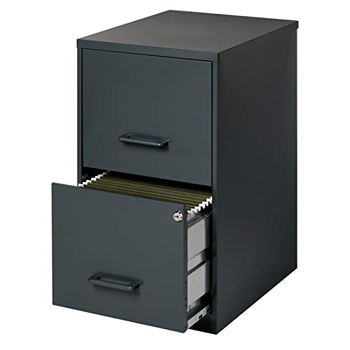 Black Metal 2 Drawer File Cabinet