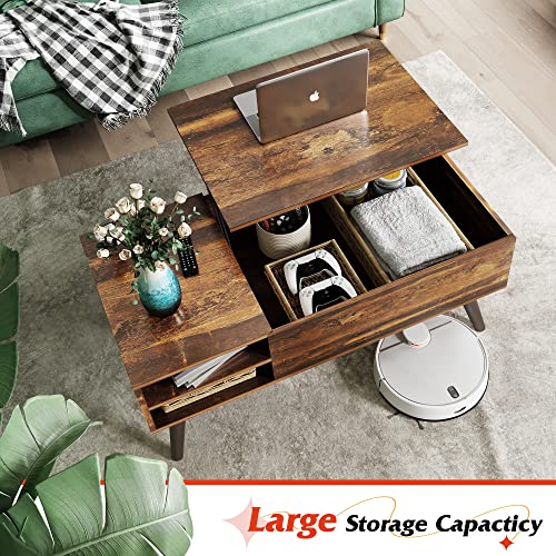 Rustic Lift Top Coffee Table with Storage