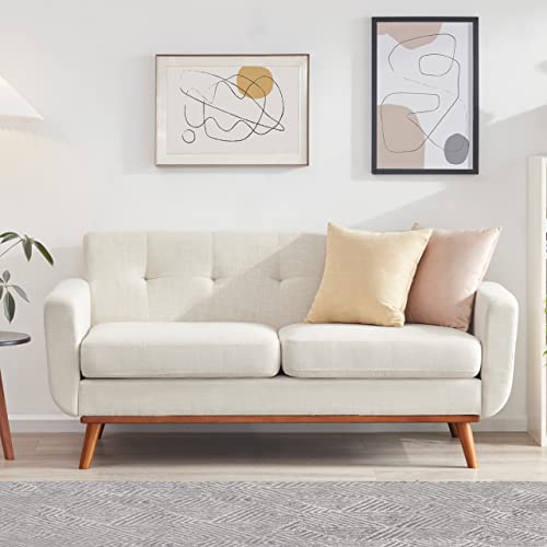65" Mid-Century Modern Loveseat Couch Beige