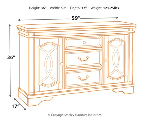 Ashley Realyn French Country Buffet, Chipped White