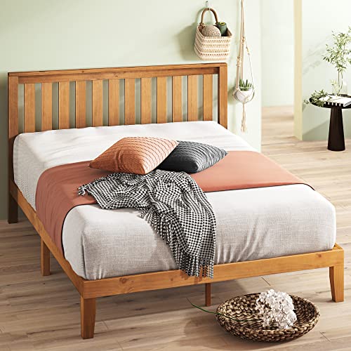 Rustic Pine Full Bed Frame with Headboard
