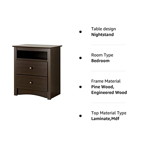 Edenvale Espresso Tall Nightstand with Cubbie