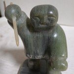 Vintage Inuit Soapstone Ice Fisherman Carving