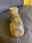 Vintage Eskimo Soapstone Walrus Sculpture with Ivory Tusk