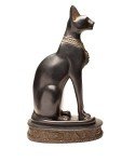 Egyptian Bastet Cat Goddess Soapstone Statue - 33 cm
