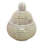 Beige Soapstone Jali Decorative Jar 5